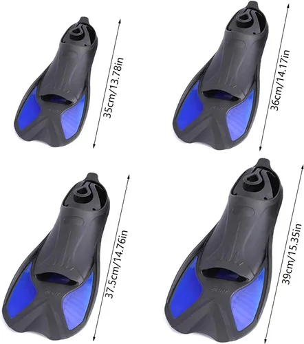 Miniatura 4 de Aletas de entrenamiento de natación de silicona, aletas de viaje, tamaño de viaje, aleta corta para hombres y mujeres, buceo, aletas de piscina