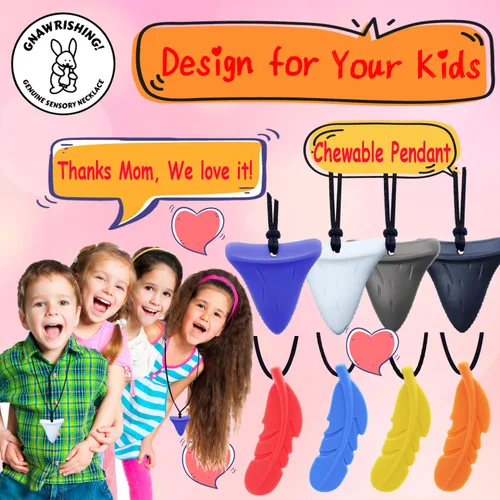 Miniatura 8 de Collares masticables sensoriales para niños, 8 juguetes masticables sensoriales para niños con autismo, niñas y niños, TDAH, niños pequeños, adultos