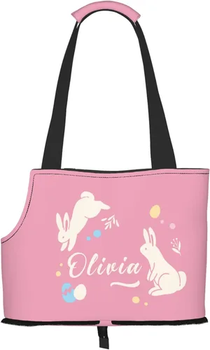 Miniatura 12 de Transportador personalizado para mascotas, diseño de huevos y pollo amarillo de dibujos animados de Pascua, plegable, de lados suaves, bolsa