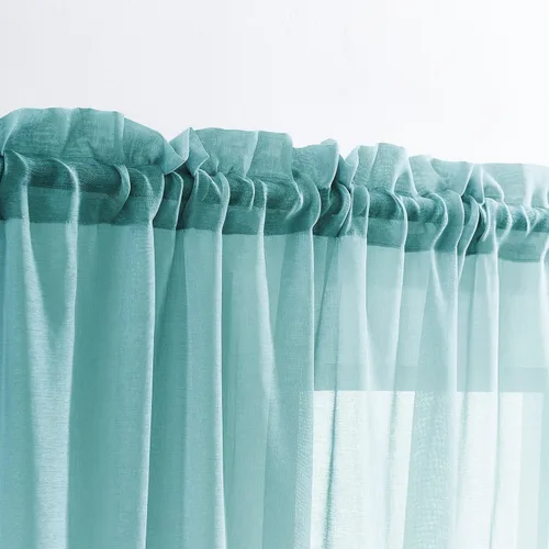 Miniatura 49 de Cortinas para ventana cortinas blancas traslúcidas de 90 pulgadas de largo, 2 paneles de cortinas de tul, paneles de ventana para cortinas de Blanco
