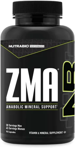 NutraBio ZMA Suplementos para hombres y mujeres - Suplementos de zinc y magnesio para apoyar los niveles hormonales - Dormir - Recuperación muscular