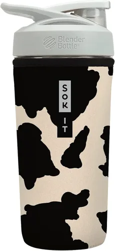 Miniatura 40 de Sok It BotlSok Botella Mezcladora de Proteínas con Funda Aislante de Neopreno (Floral Abstracto, Se Ajusta a Mezcladoras de 24oz)