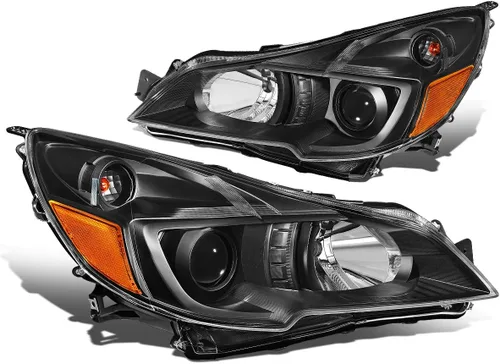Miniatura 8 de Auto Dynasty Par de faros delanteros con proyector de esquina transparente, estilo OE, color negro, compatible con Subaru Outback Legacy 10-14
