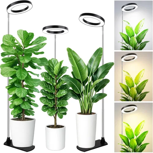 Miniatura 8 de LBW - Luces de cultivo para plantas de interior, luz de plantas de espectro completo de 144 LEDs, lámpara grande para plantas con 4 niveles Blanco