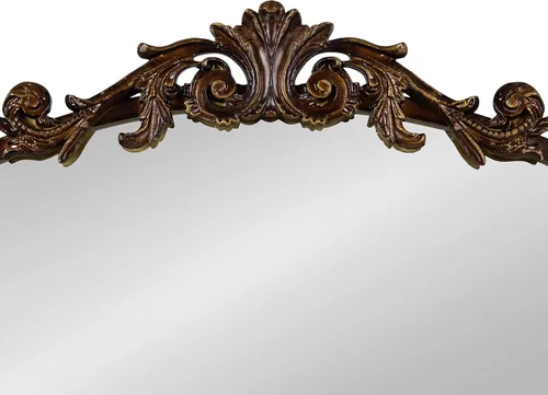 Miniatura 6 de Kate and Laurel Arendahl - Espejo de arco tradicional ornamentado; 24" x 36"; bronce; espejo de pared arqueado decorativo estilo barroco con corona