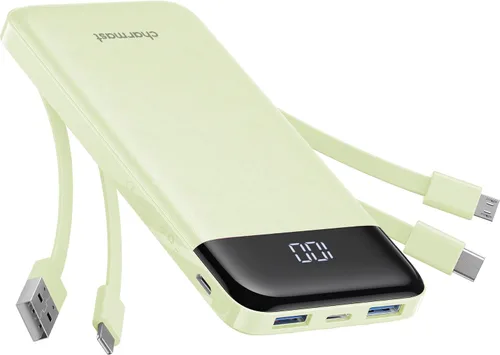 Miniatura 8 de charmast Cargador portátil de 10000 mAh, 4 cables integrados, 6 salidas/3 entradas, carga rápida de 3 A, compatible con iPhone, iPad, Samsung