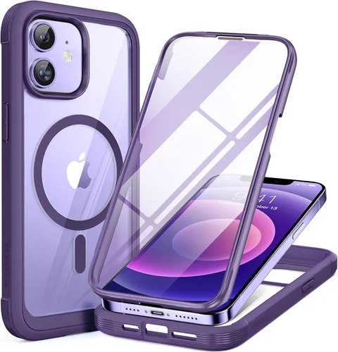 Miniatura 126 de Miracase Funda para iPhone 13 de 6.1 pulgadas, [sin burbujas] funda de teléfono de cuerpo completo con pantalla de vidrio completa integrada, sin