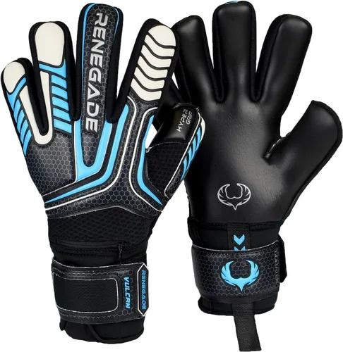 Miniatura 10 de Guantes de portero Renegade GK Vulcan con protección antimicrobiana (tallas 6-11, 4 estilos, nivel 3) Protectores de dedos Pro-Tek y agarre Hyper