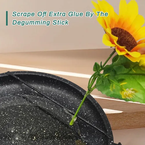 Miniatura 5 de Olla de pegamento caliente, sartén de pegamento floral para manualidades, medidor de control de temperatura 212°F-392°F, 8.25 pulgadas de diámetro