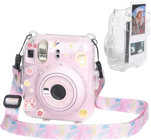 Miniatura 9 de Funda transparente Mini 12 con bolsillo para película para cámara instantánea Fujifilm Instax Mini 12, vitrina con correa de hombro ajustable Funda