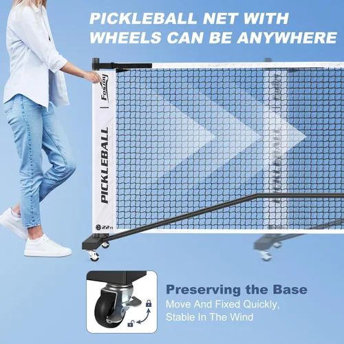 Miniatura 3 de Pickleball Net Set with 4 Fiberglass Paddles, Portable Pickleball Set with 4 Fiberglass Paddles, 6 Balls & Carry Bag, Easy Setup for Driveway