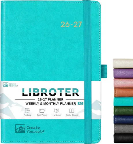 Miniatura 16 de Agenda 2026 - Planificador 2026, Planificador Semanal y Mensual 2026, Ene.2026 - Dic.2026, 5.7'' x 8.4'', Papel Grueso, Cubierta de Cuero