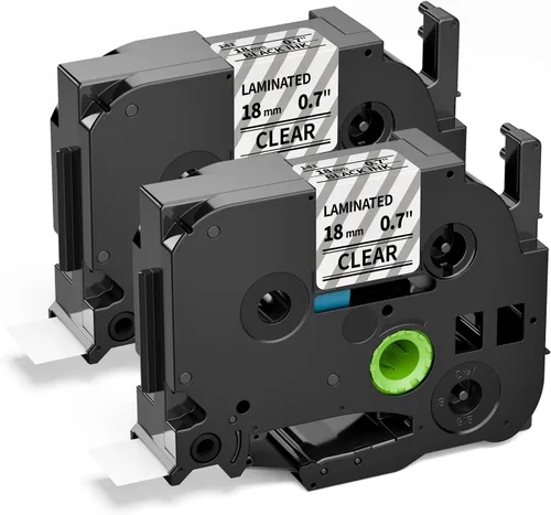 Label KINGDOM Etiqueta compatible con Brother TZe-141 Cinta para etiquetadora negra sobre transparente para cubos PT1800 PTE300 PTD400AD, 0.709 in,