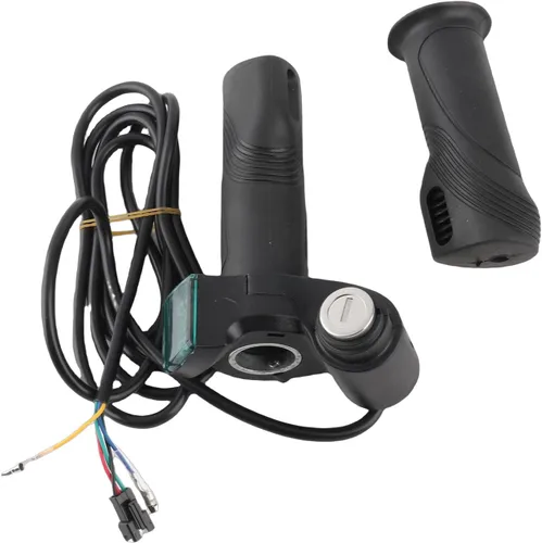 Miniatura 5 de Agarres eléctricos universales para manillar, 1 par de pantallas de voltaje de batería LCD impermeables con función de bloqueo para bicicleta