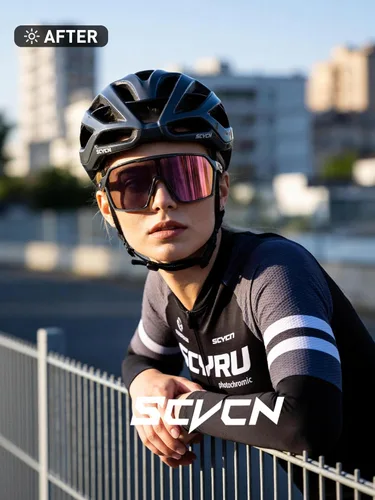 Miniatura 3 de SCVCN Photochromic Cycling Glasses Men Women Clear Mountain Bike Sunglasses Sports Baseball Riding MTB S327 Fotocrómico Púrpura-06