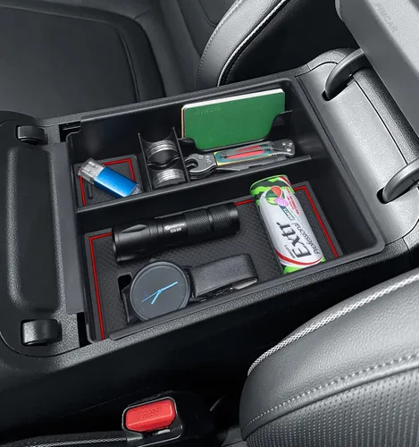 Miniatura 7 de PIMCAR Bandeja organizadora de consola central para Hyundai Tucson Limited e Hybrid SEL 2022-2024, inserto de almacenamiento de reposabrazos de Rojo