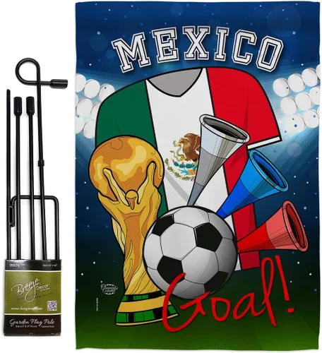 Miniatura 9 de Juego de bandera de México de la Copa del Mundo de Fútbol de México para jardín, juego de portería, pelota de fútbol, entretenimiento, actividad