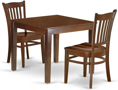 Miniatura 9 de East West Furniture OXGR3-LWH-W Oxford - Juego moderno de 3 piezas que contiene una mesa cuadrada de madera y 2 sillas de comedor, 36 x 36 pulgadas