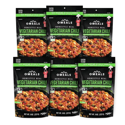 Miniatura 9 de OMEALS Chili-MRE vegetariano - Vida útil extendida - Totalmente cocido con calentador, perfecto para entusiastas del aire libre, viajeros