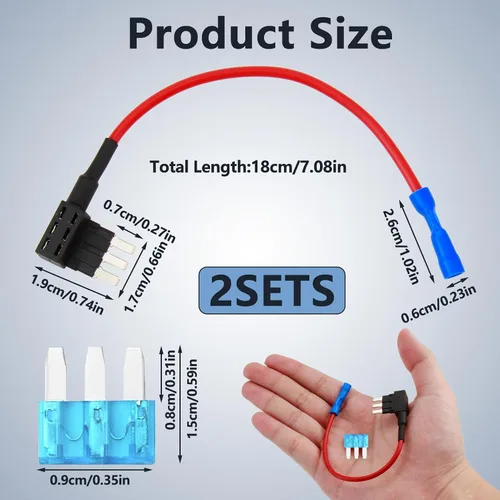 Miniatura 2 de Grifo de fusible micro 3, adaptadores para agregar un circuito, portafusibles de 12 V estilo hoja expansible para luces subterráneas, LED interiores