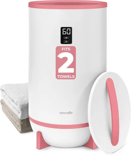 Miniatura 11 de SereneLife Calentador de toallas y mantas: calentador de toallas portátil de un solo toque para baño, soporte de disco fragante, anillo LED
