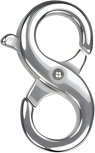 uGems Doble apertura de plata esterlina Infinity Figura ocho langosta cierre 0.591 in x 0.394 in, plata 925, tamaño mediano para pulseras y