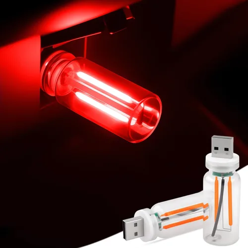 Miniatura 9 de 2 luces USB para coche, lámpara de ambiente retro con atenuación táctil, mini bombilla LED de botella de vidrio portátil, luces nocturnas