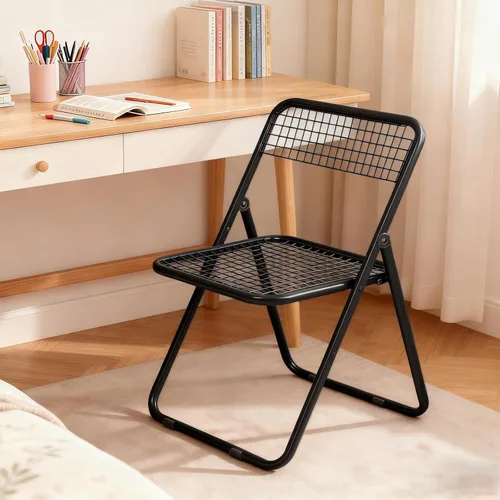 Miniatura 3 de JPBSTO Paquete de 6 sillas plegables, color negro, una sola pieza, diseño plegable que ahorra espacio