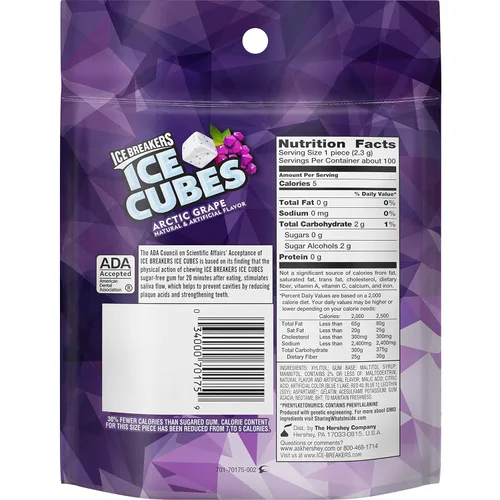 Miniatura 6 de ICE BREAKERS Ice Cubes - Botellas de goma de mascar sin azúcar y canela (6 unidades, 40 piezas) y Ice Breakers Ice Cubes Arctic Grape sin azúcar