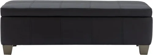 Miniatura 17 de Otomana de almacenamiento de 41 pulgadas, banco de almacenamiento con bisagra de seguridad, banco otomano tapizado de piel sintética