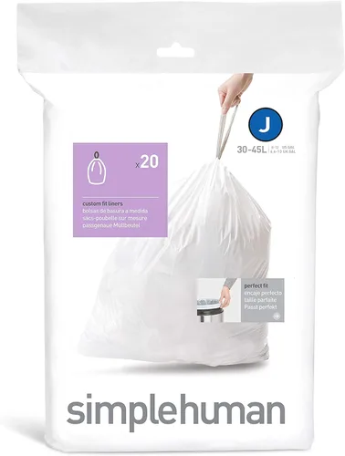 Miniatura 31 de simplehuman Forro para bote de basura de ajuste personalizado, 45 litros/12 galones, 20 unidades (paquete de 2)