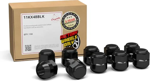 Miniatura 13 de Wheel Accessories Parts 20 tuercas de llanta estilo OEM M14x1.5 14x1.5 de 1.10 pulgadas de largo, color negro, 7/8 pulgadas, 0.866 in, hexagonales