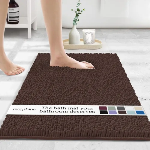 Miniatura 33 de MAYSHINE Alfombra de Baño de Chenilla Afelpada Extra Suave, Súper Absorbente, Alfombra de Baño Antideslizante Microfibra Esponjosa