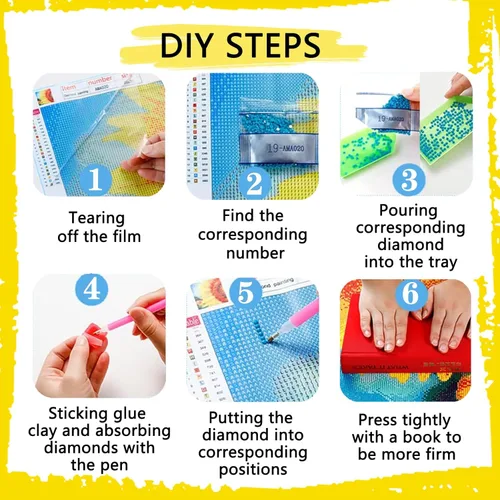 Miniatura 5 de YUE ZHE Kits de arte de diamantes de mariposa para adultos, kits de arte de diamantes de bricolaje con cruz de taladro completo, kits de pintura