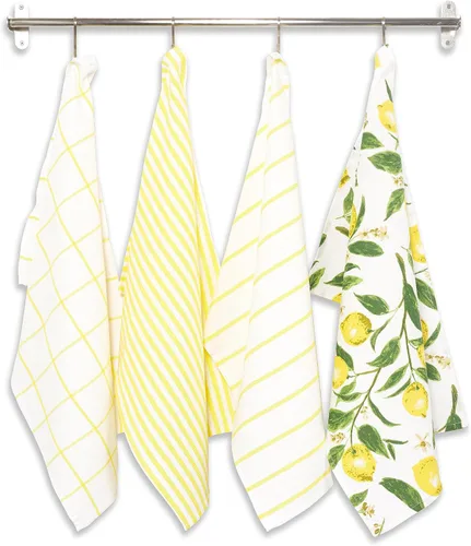 Miniatura 2 de KAF Home - Juego de trapos de cocina, diseño de limones (4 unidades, 100 % algodón, 46 x 71 cm)