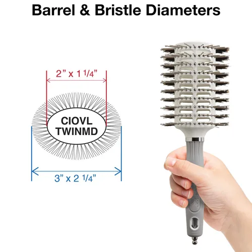 Miniatura 3 de Olivia Garden Turbo Vent Oval Twin & Cepillo de pelo 100% de jabalí