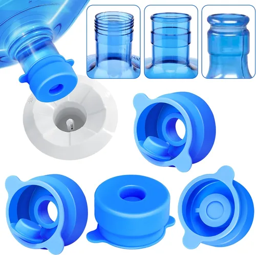 Miniatura 8 de U-Goforst [6 PIEZAS] Tapa para Jarra de Agua de 3 y 5 Galones - 55mm Tapa de Botella de Silicona de Grado Alimenticio Reutilizable para Tapas