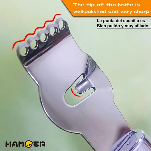 Miniatura 5 de Herramienta Rallador de Cítricos y Limón para KitchenAid - Cuchillo raspador con surcos múltiples y canal, hoja de acero inoxidable y mango curvo