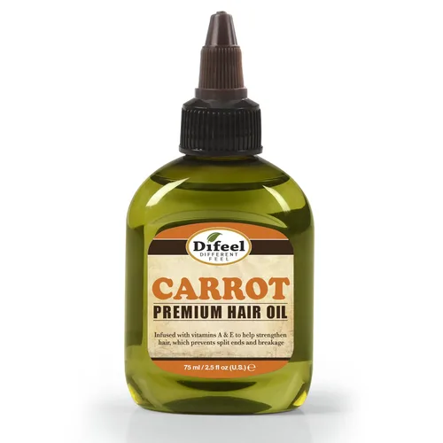 Difeel Premium Mega Care - Aceite natural para el cabello, aceite de zanahoria con vitaminas A y E, 2.5 onzas