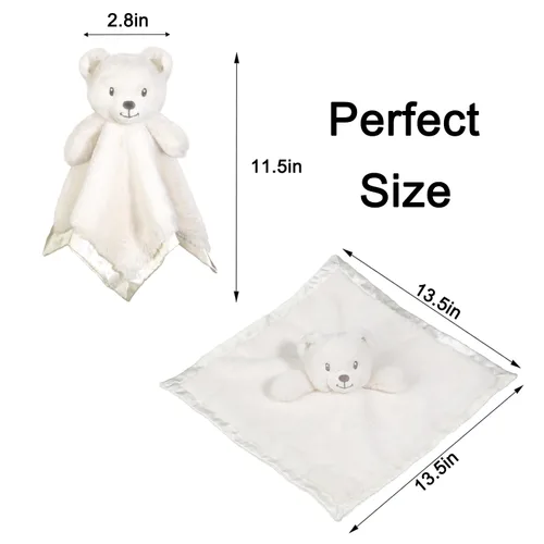Miniatura 4 de Manta de Seguridad con Oso - Manta Suave para Bebé Lovey, Manta Esponjosa Unisex Lovie, Juguetes de Peluche para Acurrucarse, Oso de Peluche