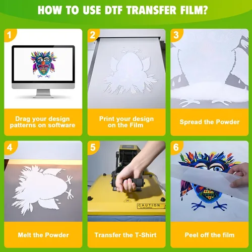 Miniatura 4 de CenDale Película de transferencia DTF de 8.5 x 14 pulgadas, 30 hojas de película DTF gruesa de doble cara de alta calidad para trucos