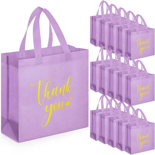 Miniatura 33 de Sweetude 30 Bolsas de Regalo de Agradecimiento con Asas a Granel Bolsa de Dulces Reutilizable No Tejida Plegable Bolso de Mano para Regalos