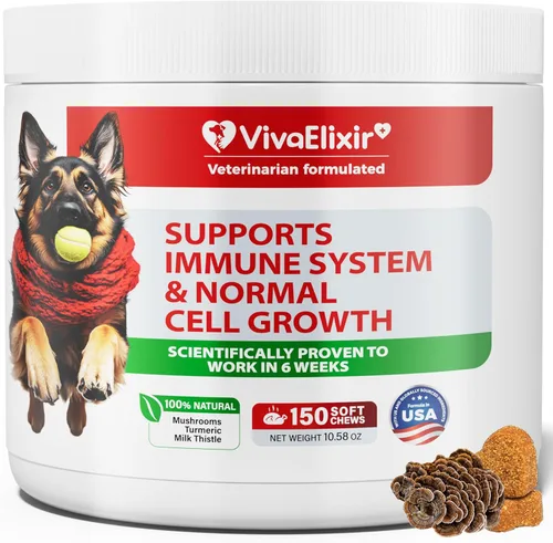 Suplemento de bultos y protuberancias para perros, tratamiento de lipoma para perros, masticables de apoyo inmunológico con hongos de cola de pavo,