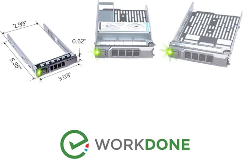 Miniatura 7 de WORKDONE Paquete de 4 unidades – 2.5" Hard Drive Caddy G176J compatible con Dell PowerEdge Server – T440 T640 R330 R430 T430 R630 R730 R830 R930