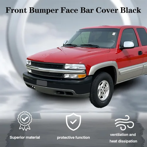 Miniatura 3 de CarPartsDepot Barra frontal del parachoques negro Compatible con 1999-2002 Silverado 1500 2500 3500 y 2000-2006 Suburban/Tahoe GM1002375 12335826
