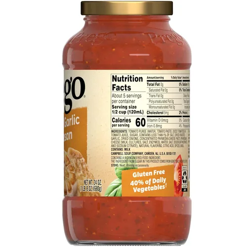 Miniatura 3 de Prego Salsa de pasta, salsa de tomate italiana con ajo asado y queso parmesano, tarro de 24 onzas