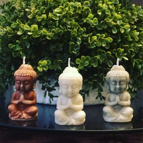 Miniatura 7 de Molde de vela 3D de Buda de bronce para fabricante de velas, moldes de jabón, arcilla polimérica, moldes de silicona de porcelana fría Buda 13