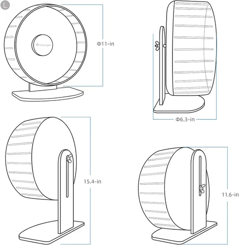 Miniatura 8 de Niteangel - Ruedas de ejercicio supersilenciosas para hámster, con soporte ajustable, para ratones, jerbos u otros animales pequeños