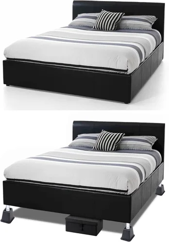 Miniatura 3 de HOME IT Elevadores de cama negros de alta calidad de 5 a 6 pulgadas, elevadores de muebles apilables resistentes para dormitorio universitario