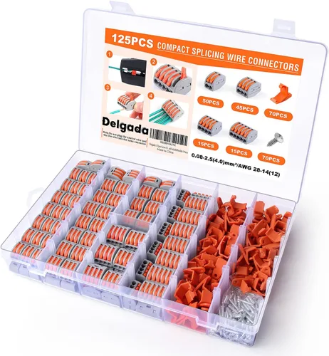 Miniatura 8 de Delgada 60 tuercas de conector de cable de palanca, conectores compactos de 2/3 conductores, kit de conectores eléctricos de empalme rápido